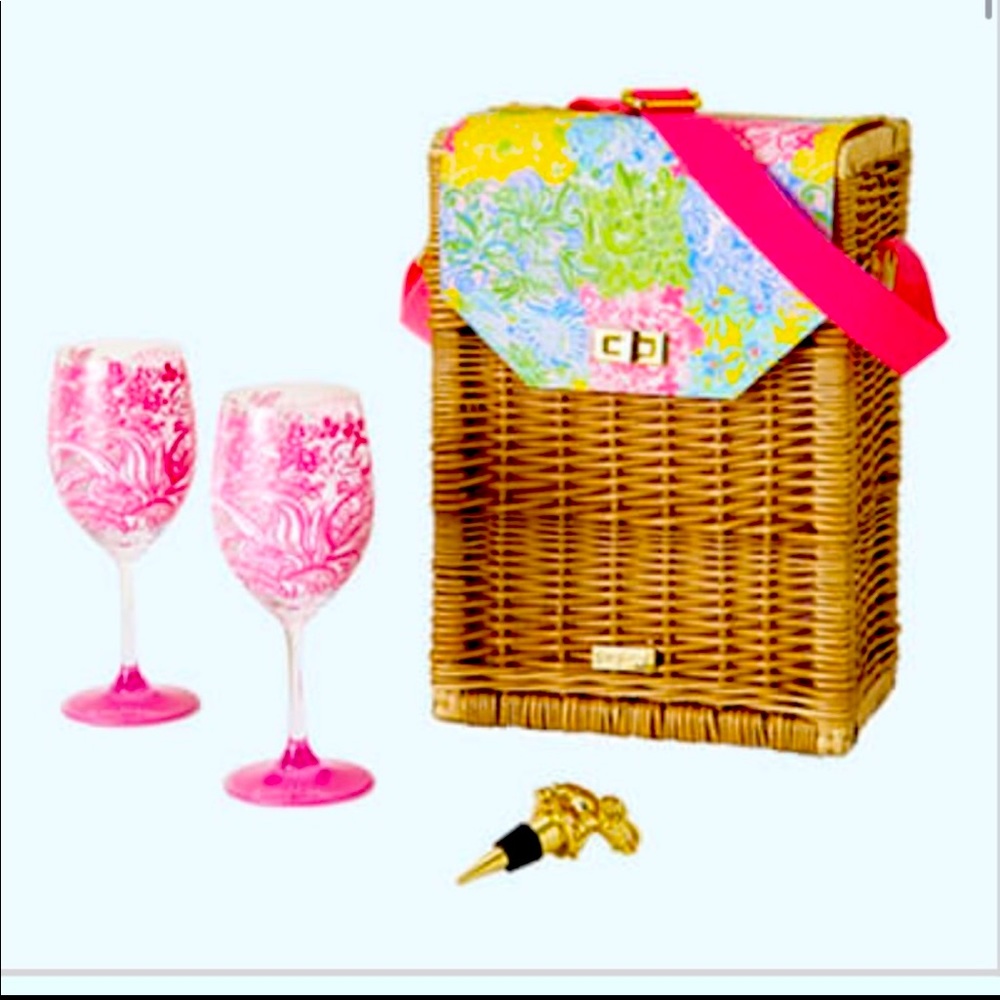 Lily Pulitzer Wine Glass Basket